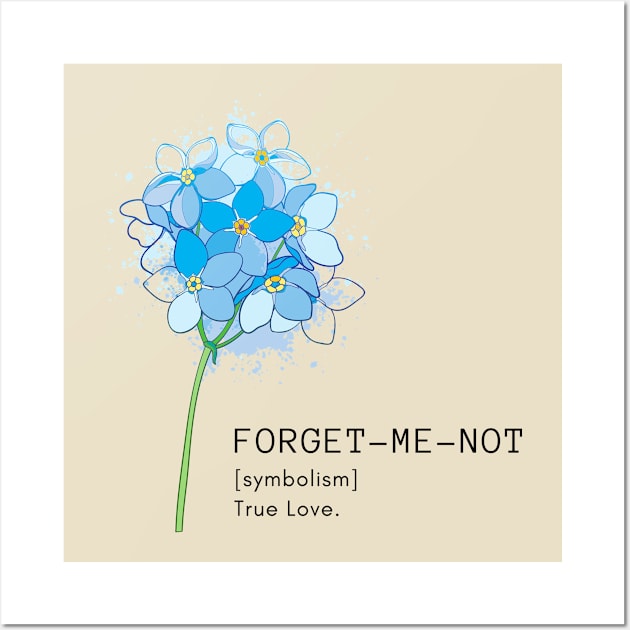 Flower Forget-me-not Wall Art by Yas R